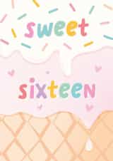 Cute 16th Birthday Card - Sweet Sixteen created by Macie Dot Doodles