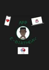 app phone Birthday Card 44379 created by TSR Designs