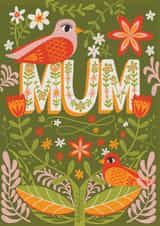 bird flower Mothers Day Card 21141 created by Hollie McManus Illustration