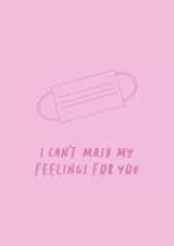 mask facemask Valentines Day Card 39037 created by the blue fox company.