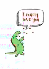 dinosaur roarly Valentines Day Card 19556 created by KokoandDoo