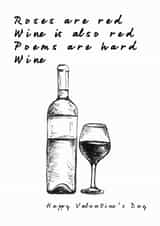 roses wine Valentines Day Card 7977 created by Pickalily Card Creations