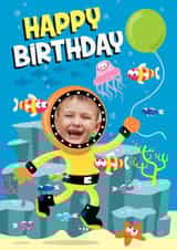 Personalised Birthday Photo Card created by Ryk60 - sea illustration Birthday Personalised Photo Card 20845