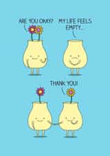 Thank you card with adorable florals and vase created by Milkyprint