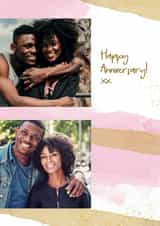 Personalised Anniversary Photo Card created by Evie Garnett Designs - Modern Anniversary Photo Card