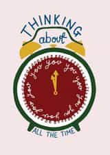 clock thinking about you Valentines Day Card 20354 created by Hazel Nicholls