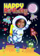 Personalised Birthday Photo Card created by Ryk60 - astronaut alien Birthday Personalised Photo Card 20849