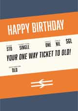 ticket one way Birthday Card 12930 created by madebyadam