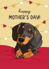Cute Mothers Day Card - Mum - Dachshund - Happy Mother's Day created by Evie Garnett Designs