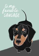 daschund sausage dog Valentines Day Card 5579 created by boroughcollective