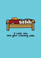 A Funny, Cold Feet Valentines Card created by Innabox