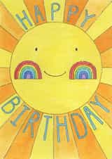 rainbow sun Birthday Card 11018 created by Helen Morgan Illustration