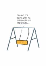 Thank you card with swing design created by Milkyprint