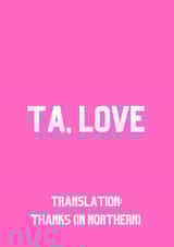 ta love Thank You Card 12290 created by A lovely thought