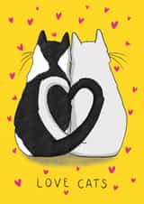 Love Cats love card created by Embers and Ink