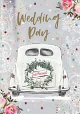 Wedding Day Just Married Greetings Card created by Natalie Ryan