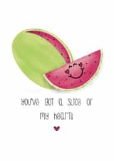 watermelon slice Valentines Day Card 14758 created by Messy Bun Creative