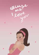 ariana grande music Valentines Day Card 20641 created by CorinaFay Illustration