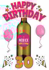 Happy 30th Birthday Niece - Personalised Wine Bottle Card - 90s kid created by ShortRound888