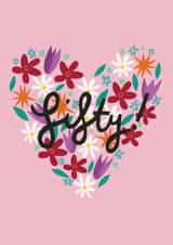 fifty fiftieth Birthday Card 17393 created by @AimeeStevens.Design