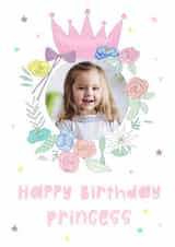 Personalised Birthday Photo Card created by Marie Goodchild - cute princess Birthday Personalised Photo Card 12184