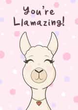 Cute Valentines Day Card - Llama - Pun - You're Llamazing created by The Laughing Sloth