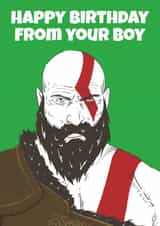 God God of war Birthday Card 21212 created by Perfectly Okay