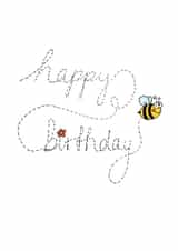 bee flower Birthday Card 18167 created by Wild Housecat Designs