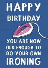 Do your own Ironing Birthday Card created by Katherine Lynas