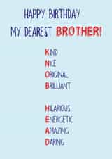 Rude Birthday Card - Brother - My Dearest Brother! Knob Head created by Art Thunderclap