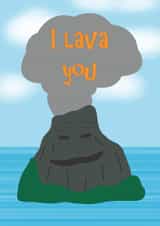 volcano sea Valentines Day Card 21216 created by @lbandlissy