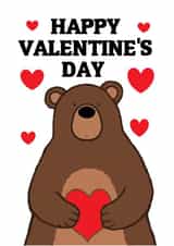 bear animal Valentines Day Card 13161 created by CARDTOON