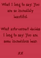 beautiful autocorrect Valentines Day Card 33177 created by Fi Police