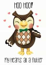 hoo heart Valentines Day Card 19099 created by Peach and Mimi