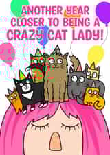 Crazy cat lady birthday card! created by Wafflemamaart