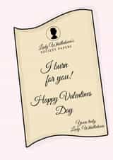 lady whistledown bridgerton Valentines Day Card 14910 created by Here's a card