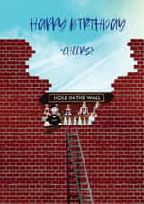 hole in the wall cheers Birthday Card 46689 created by Dani Doodlez