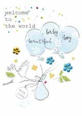 New Baby Boy Stork and Balloons Card created by SABIVO Design by Sabina