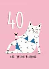 40  40th  Birthday Card 20528 created by NICHOLA COWDERY ILLUSTRATIONS 