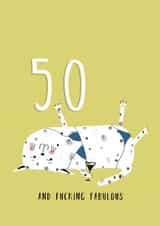 50  50th Birthday Card 20530 created by NICHOLA COWDERY ILLUSTRATIONS 