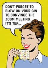Zoom meeting gin birthday card created by Kyleigh Orlebar