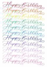 Rainbow happy birthday card created by The Amyverse