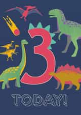 illustration Dinosaur Birthday Card 21150 created by LJRanson Design