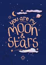 moon stars Valentines Day Card 40564 created by Alice's Illustrations