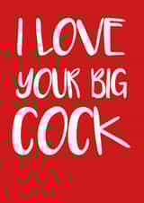 cock love Valentines Day Card 16916 created by Rude Cards