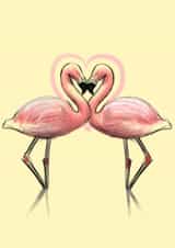 love flamingo Valentines Day Card 47050 created by Charlotte Oxenham