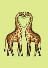 giraffe animals Valentines Day Card 47052 created by Charlotte Oxenham