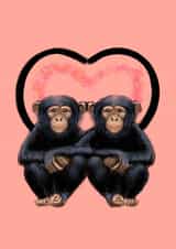 monkey love Valentines Day Card 47053 created by Charlotte Oxenham
