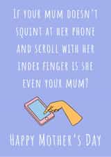 Mum Index Finger Phone Mother's Day created by Nikki Noo Cards