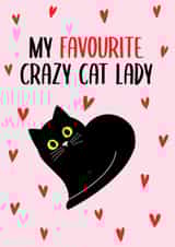 My favourite crazy cat lady - Black cat Anniversary Card created by This is Awesome